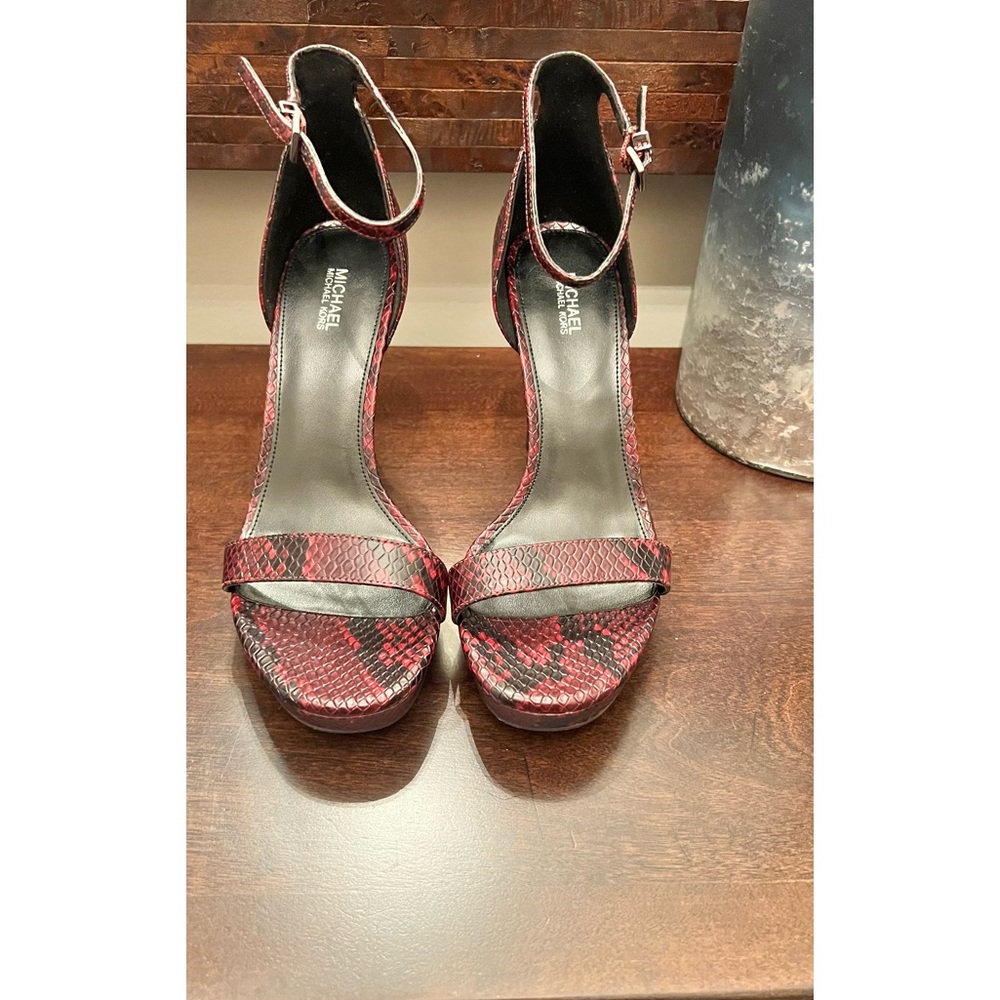 Michael Kors Dark Berry Margot Snakeskin Heels